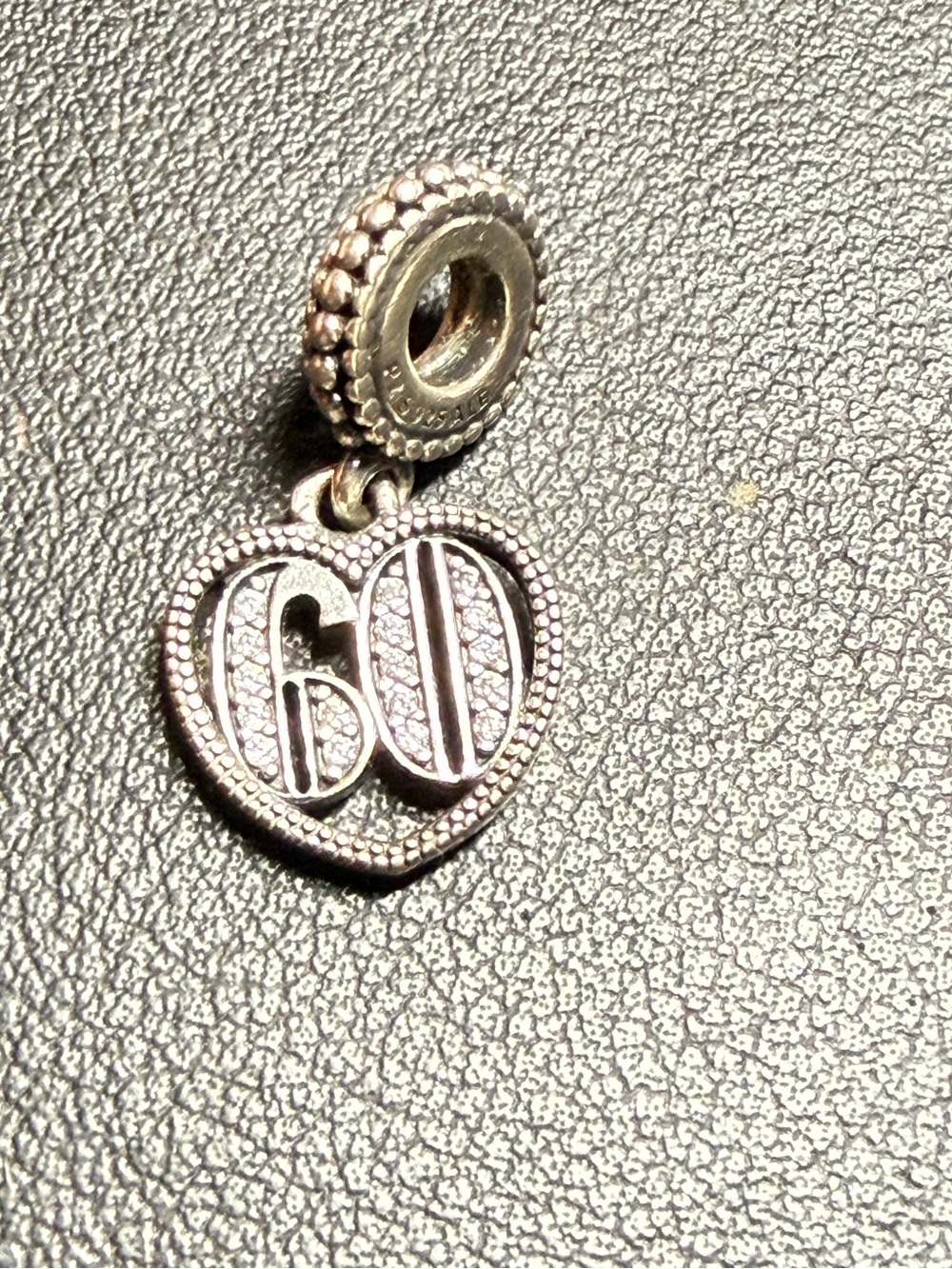 AUTHENTIC Pandora 60 Years Love Heart Charm Sterling Silver
